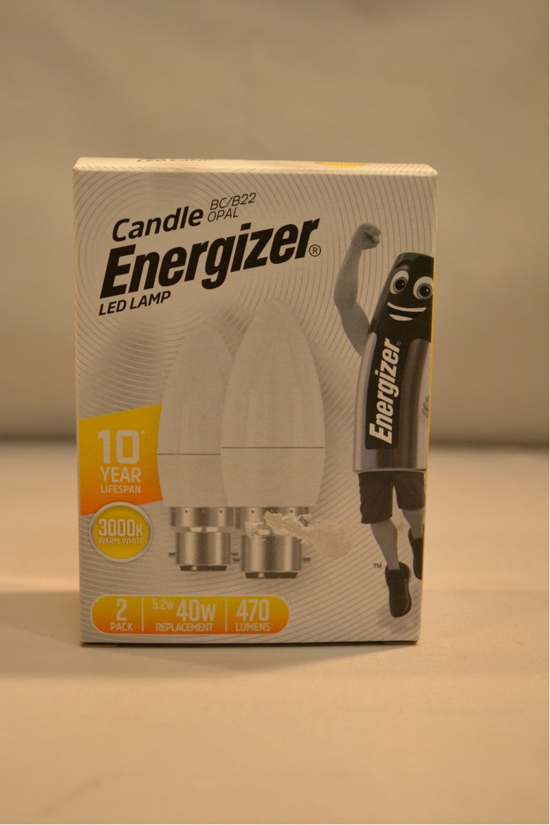 LED Opal Candle Light Bulb - Warm White - BC/B22 Bayonet Cap - 5.2w (40w) - 2 pack