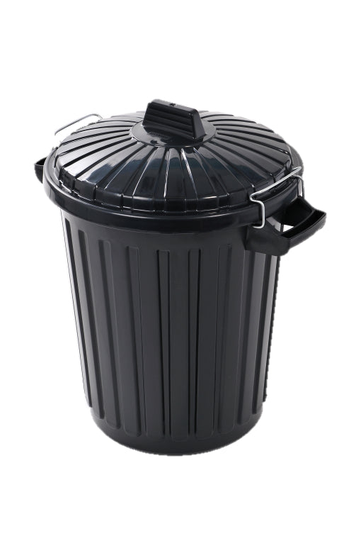 Black Dustbin With Metal Clip Lid - 70 litre (LOCAL PICKUP / DELIVERY ONLY)