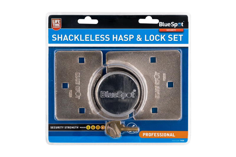 BlueSpot Heavy Duty Shackless Hasp & Lock Set