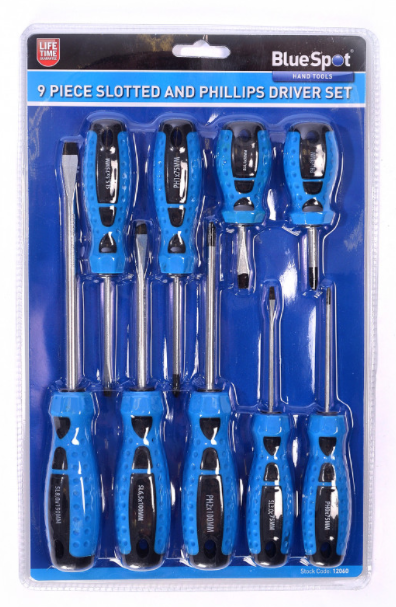 Bluespot Slotted & Phillips Screwdriver Set - 9 Piece (12060)