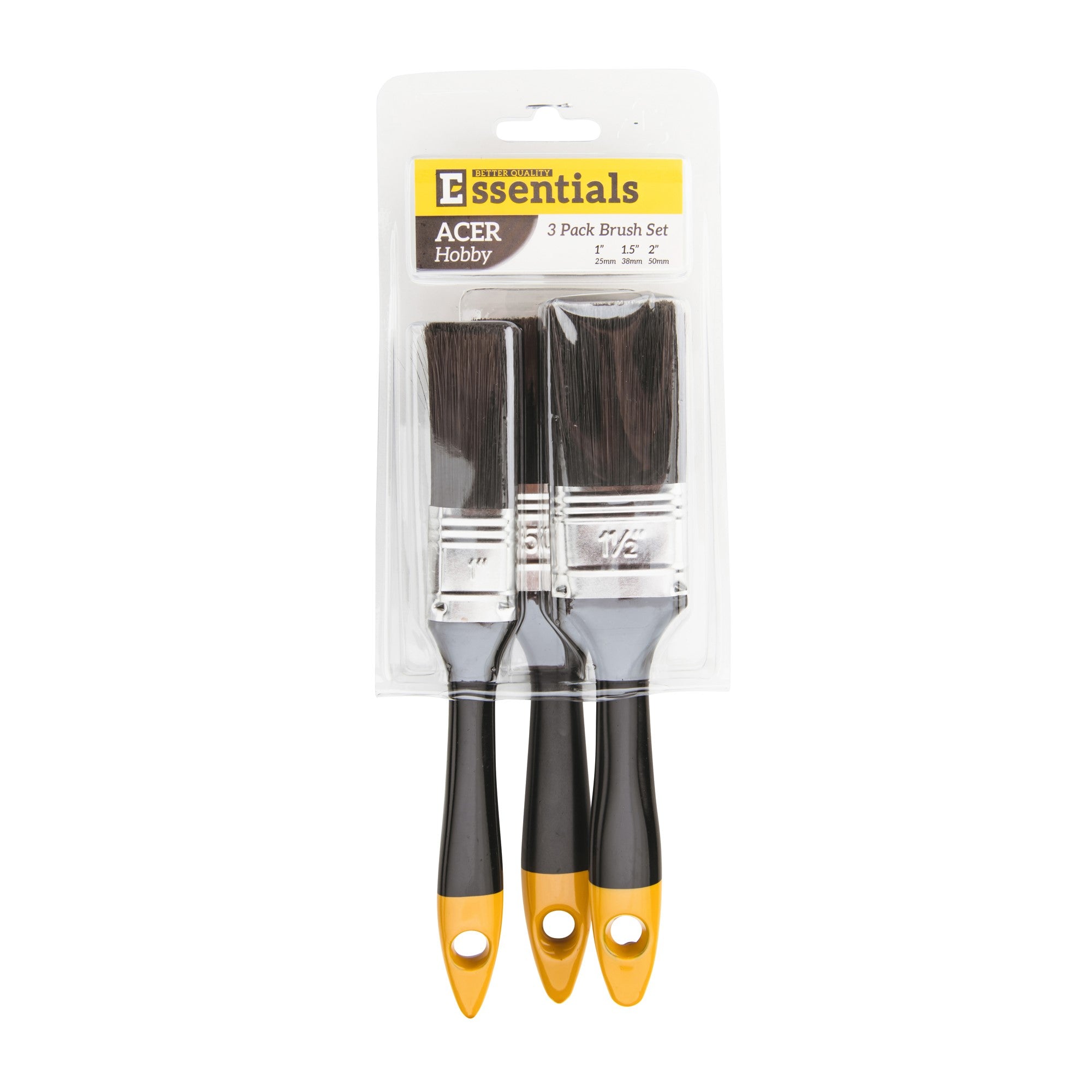 Marshall - Acer - Hobby - 3 & 5 Pack Brush Set - 0.5"- 2.5" (12mm - 68mm)