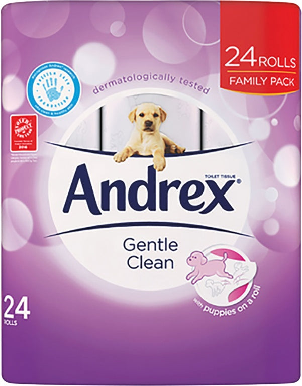 Andrex Gentle Clean Toilet Roll Family Pack 24 Rolls