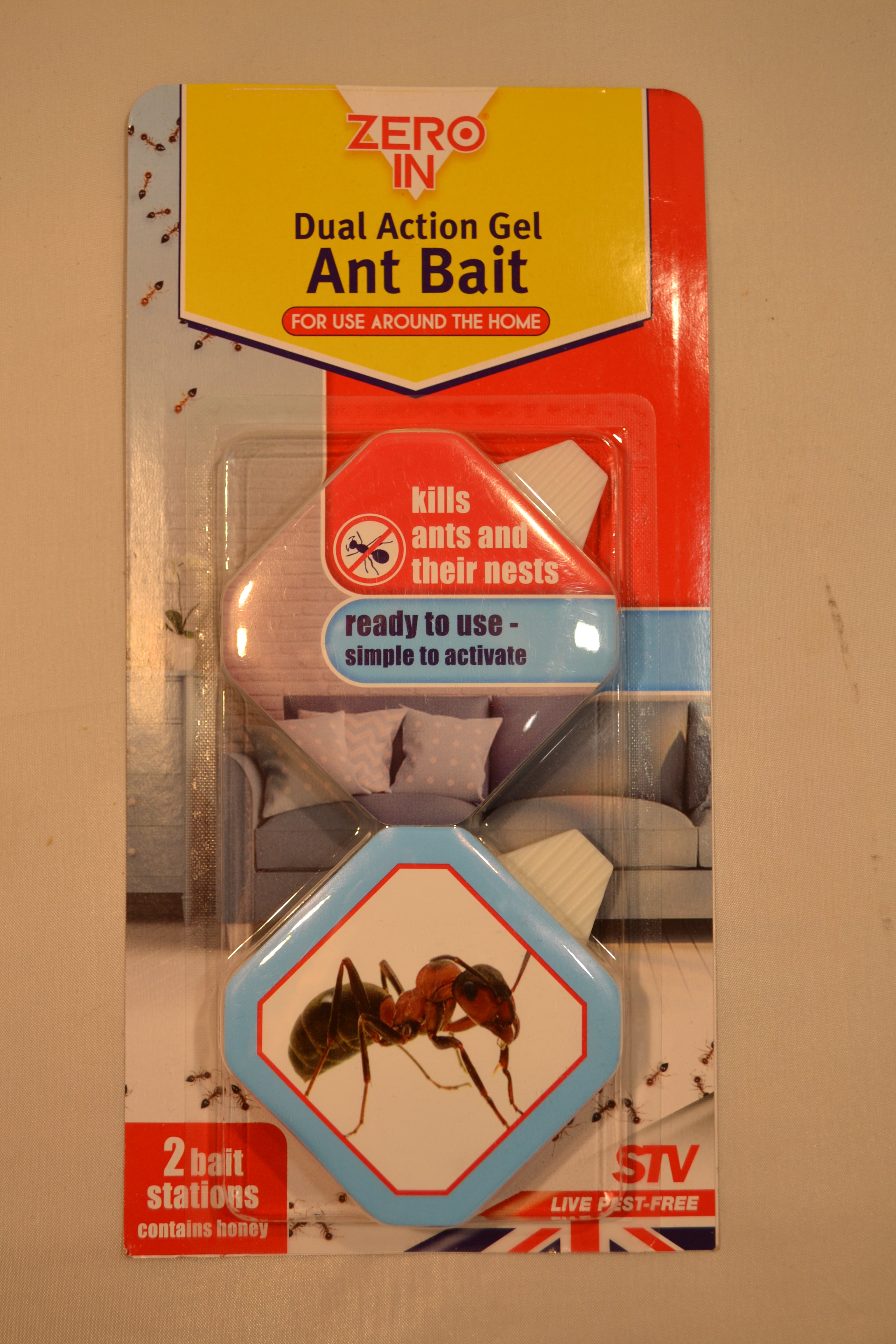 Zero In - Dual Action Gel Ant Bait - 2 Bait Stations