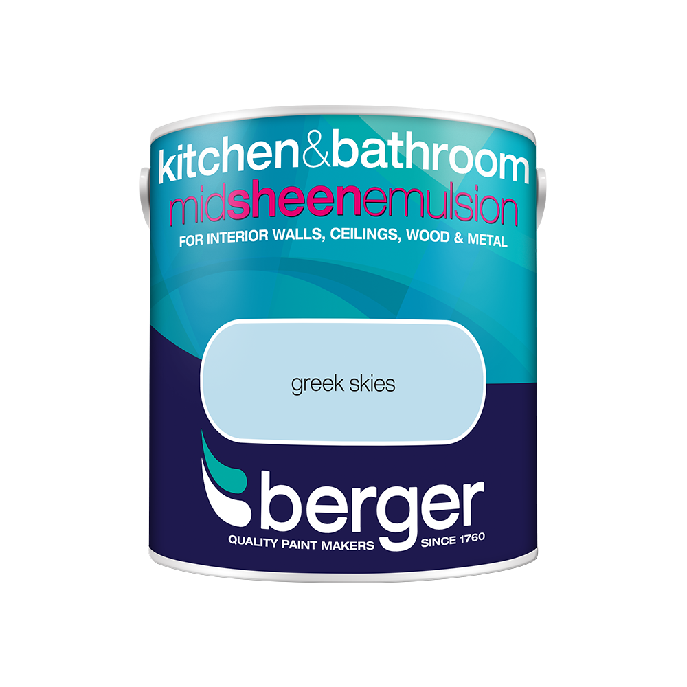 Berger Kitchen & Bathroom Mid Sheen Coloured Emulsion