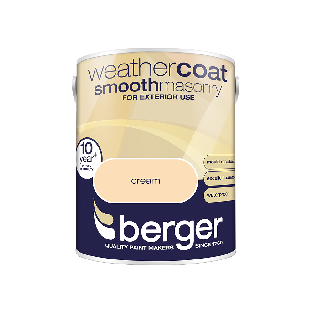 Berger - Weathercoat Smooth Masonry - 5L - Various Colour Available