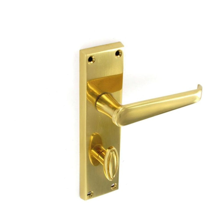 Securit - Polished Brass Victorian Bathroom Handles 150mm (6") (S2202)