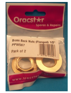 Oracstar Brass Back Nuts Flanged 1/2" Pack of 2