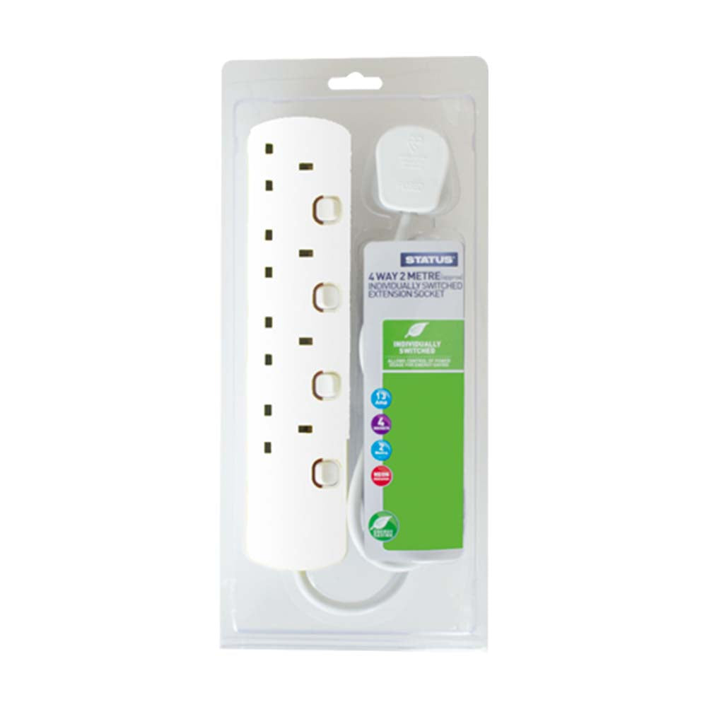 Status 4 Socket 2m Energy Saving Extension Lead