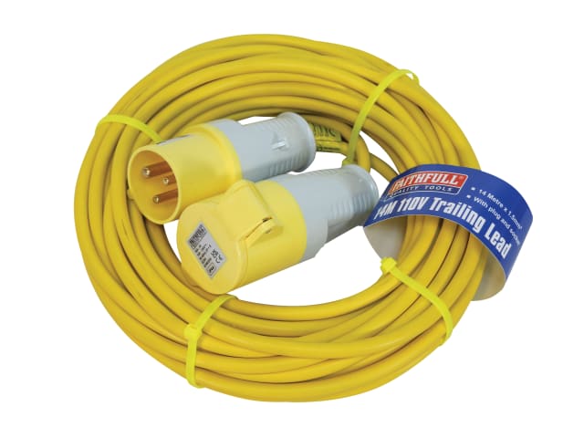 Faithfull Quality Tools Trailing Lead 110V 16A 1.5mm Cable 14m