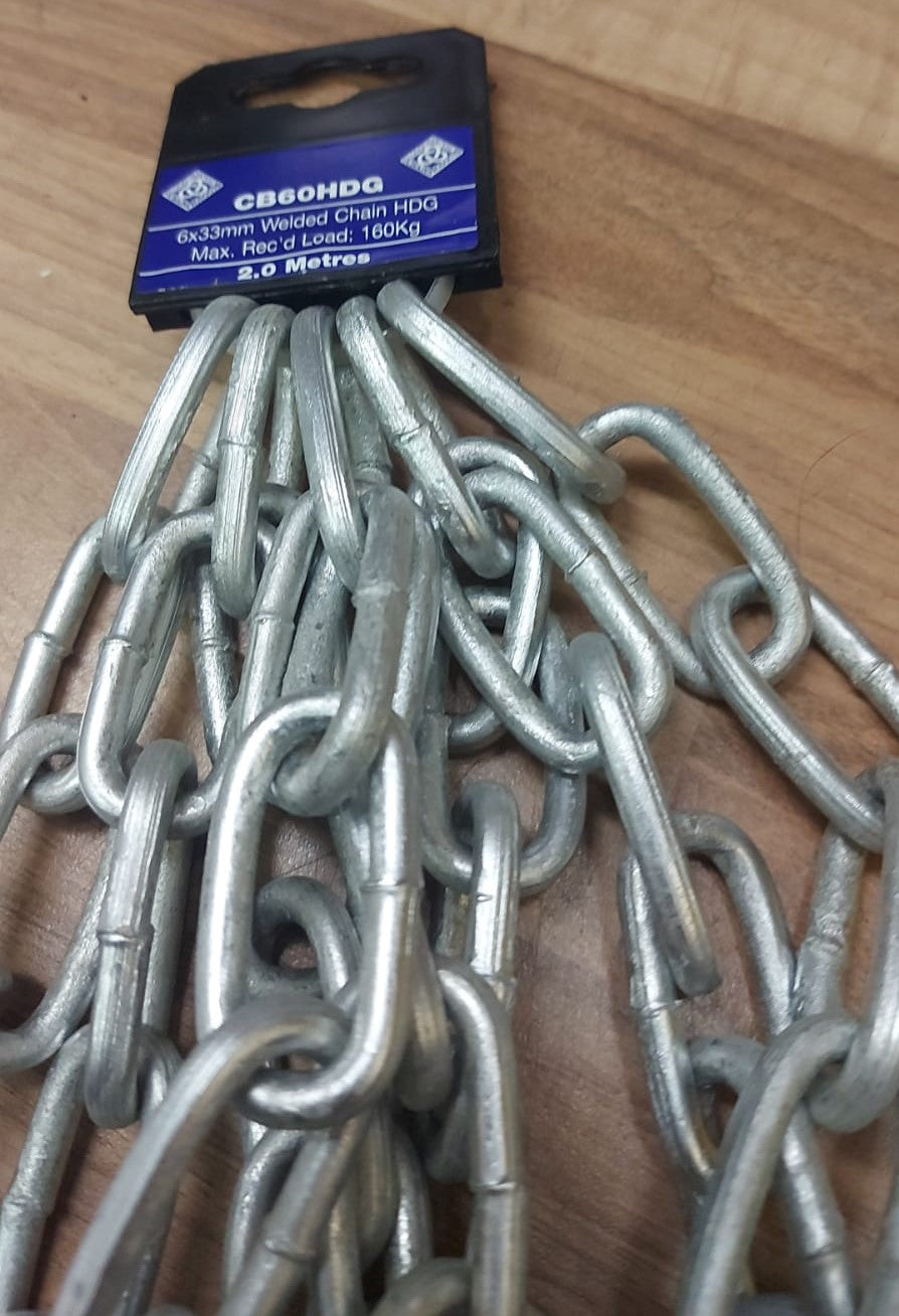 Galvanised Chain Link 6 x 33mm - 2m