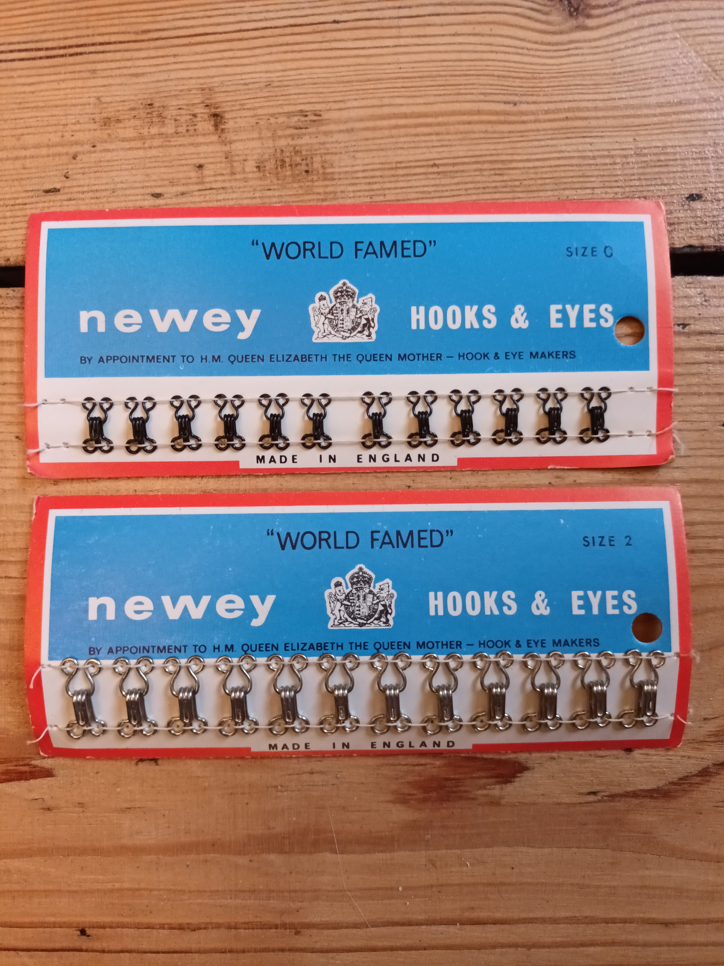 Vintage Packs of Newey's World Famed Hooks & Eyes