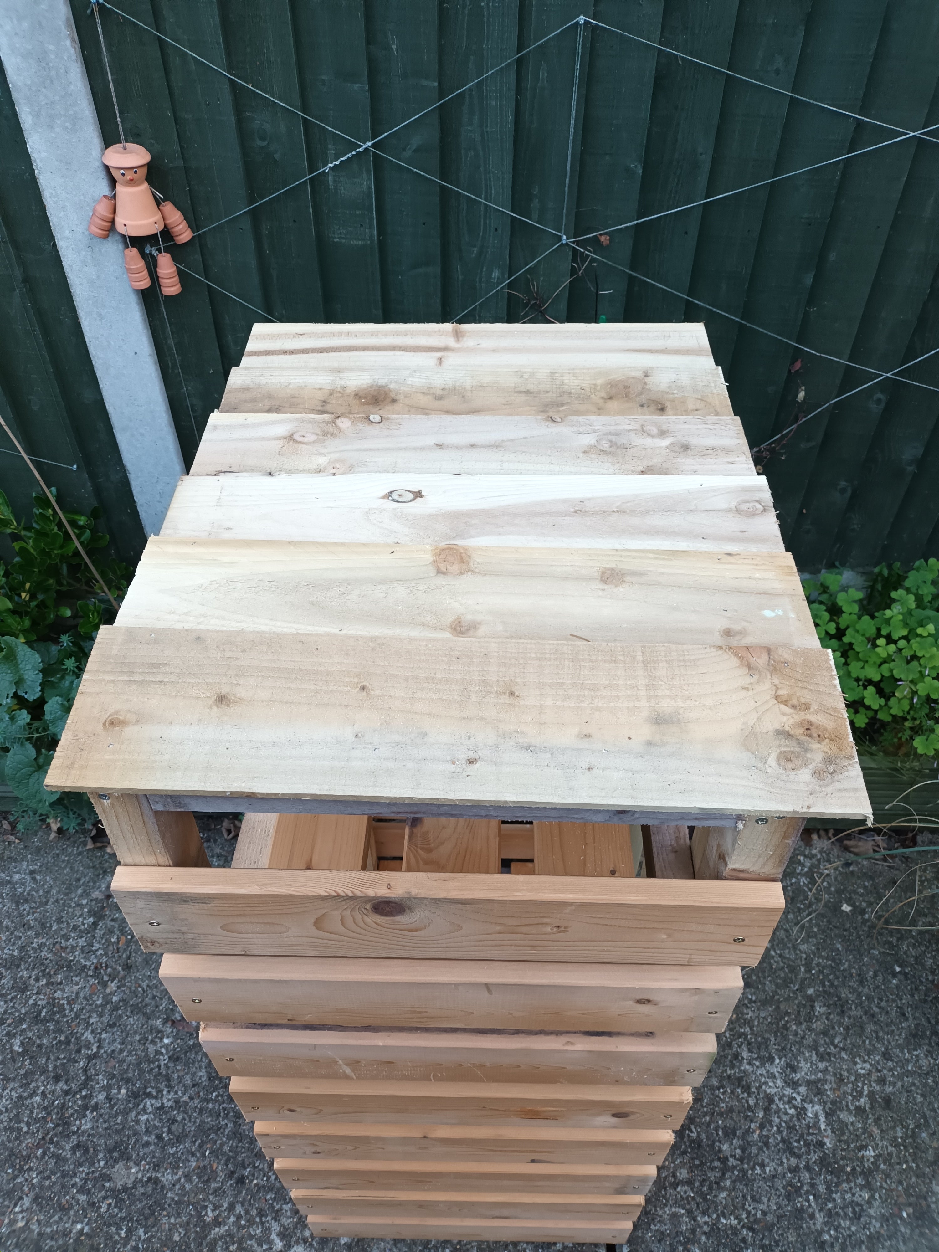 Handmade Two Compartment Wooden Log Store (Display)