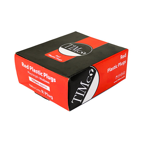 Timco Red Plastic 7.5mm Wall Plugs x 100