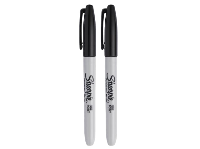 Sharpie Fine Tip Permanent Marker Black - 2 Pack