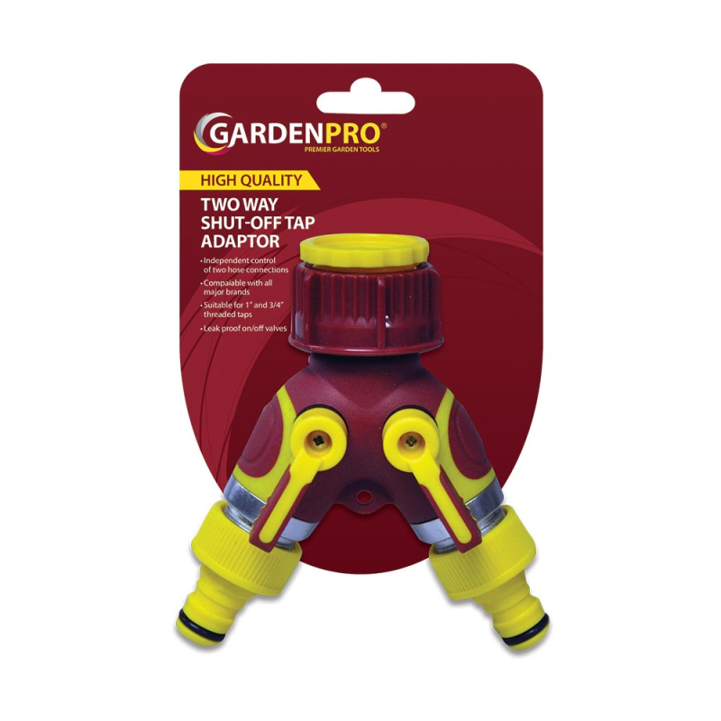 GardenPro - Two Way Shut Off Tap Connector