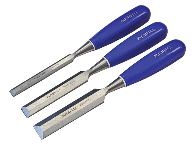 Faithfull - Wood Chisel Set - Bevel Edge - 13mm, 19mm & 25mm