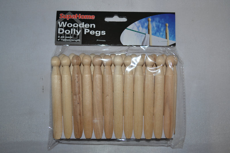 SupaHome Wooden Dolly Pegs 24 pack