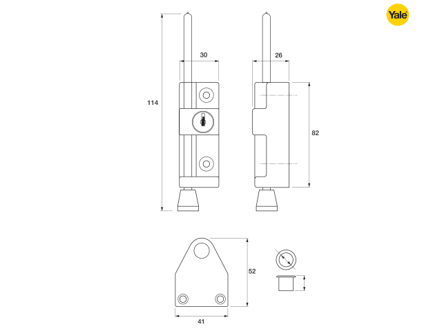 Yale 8K116 Multi-Purpose Door Bolt - Silver Enamel Finish
