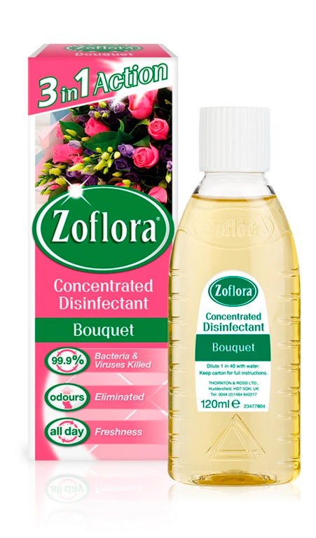 Zoflora - Concentrated Disinfectant - 120ml - Bouquet, Country Garden, Lavender & Linen Fresh