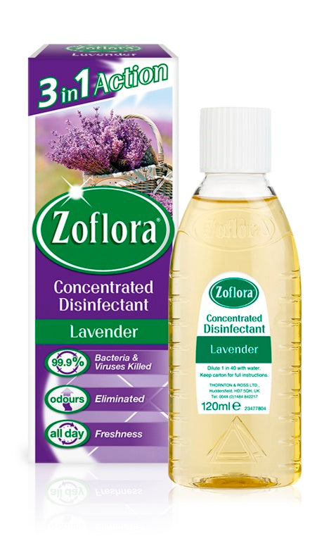 Zoflora - Concentrated Disinfectant - 120ml - Bouquet, Country Garden, Lavender & Linen Fresh
