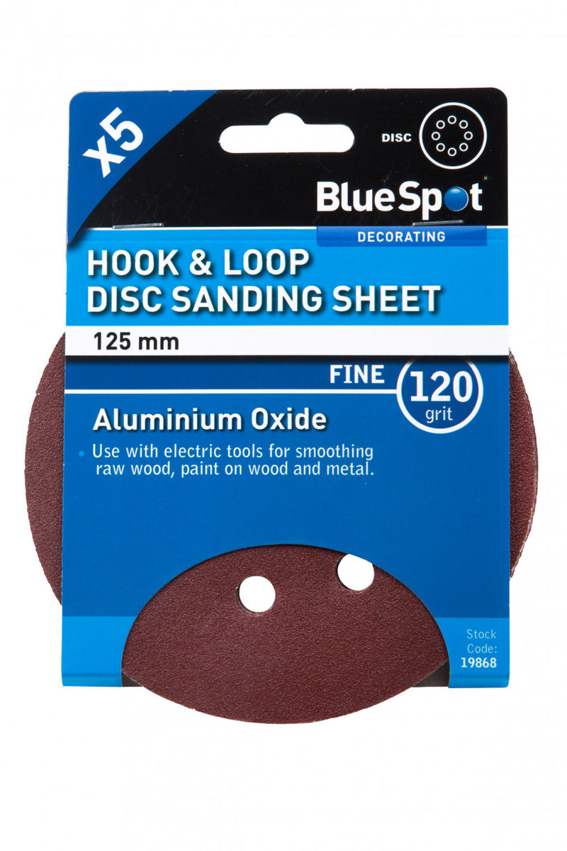 Hook & Loop - Disc Sanding Sheets - 125 mm - 60, 80, 120 & Mixed grit