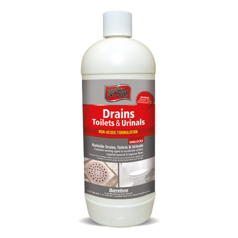 Knock Out! Drains, Toilets & Urinals - 1 litre (LOCAL PICKUP / DELIVERY ONLY)