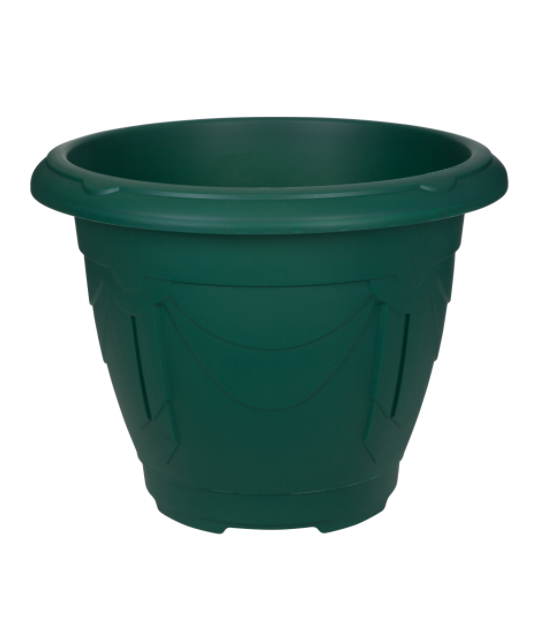 Green Venetian Plastic Plant Pot Round - 24cm, 33cm & 43cm