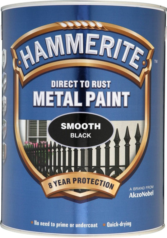 Hammerite - Direct to Rust Metal Paint - Smooth Black - 250 ml, 750 ml or Extra Value pack