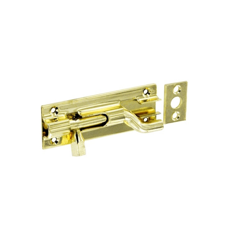 Securit - Brass Necked Door Bolt - 75mm (3") (S1527)