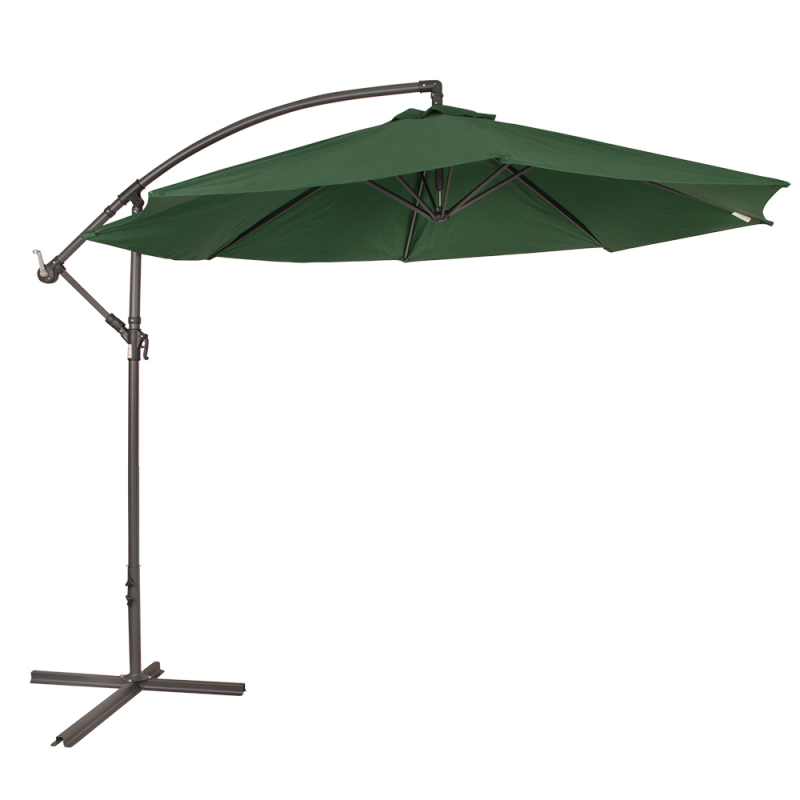 Kingfisher 3m Banana Cantilever Hanging Parasol - Green, Cream & Black (LOCAL PICKUP/DELIVERY ONLY)