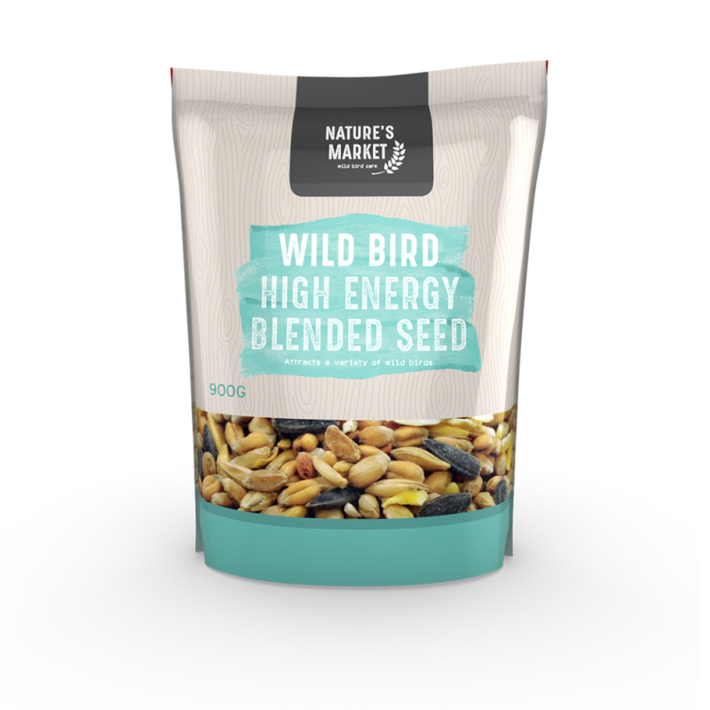 Nature's Market Wild Bird Seed Food  High Energy Blended Seed or Sunflower Hearts - 900g