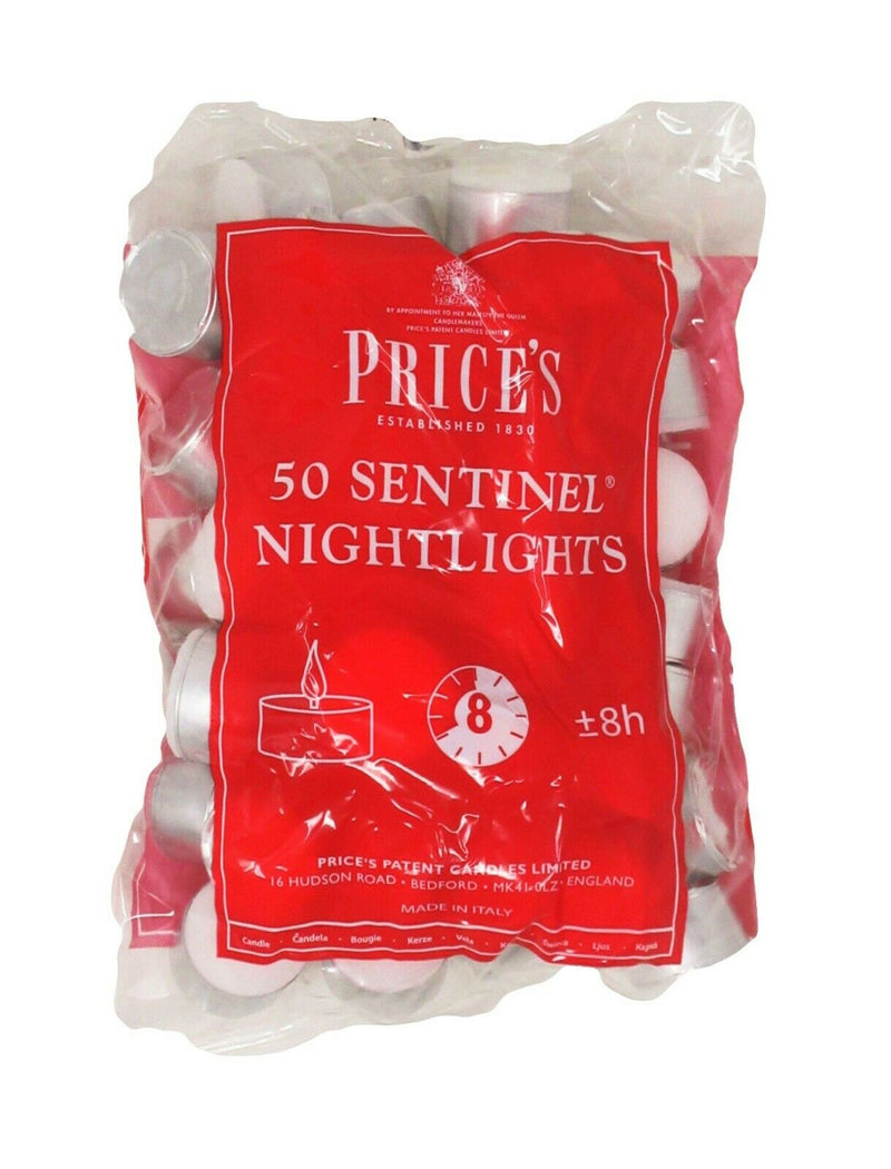 Price's 50 Sentinel Tealights - 8 Hour Burn Time