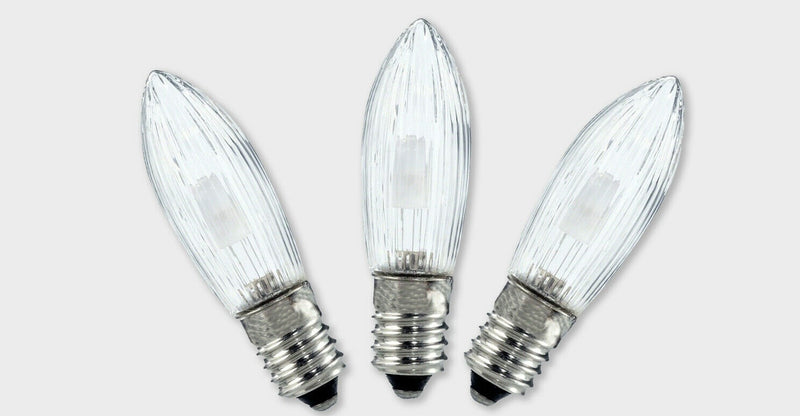 Replacement Christmas Light Bulb Clear Lined MES 34V 3W Small Screw (Sold Individually)