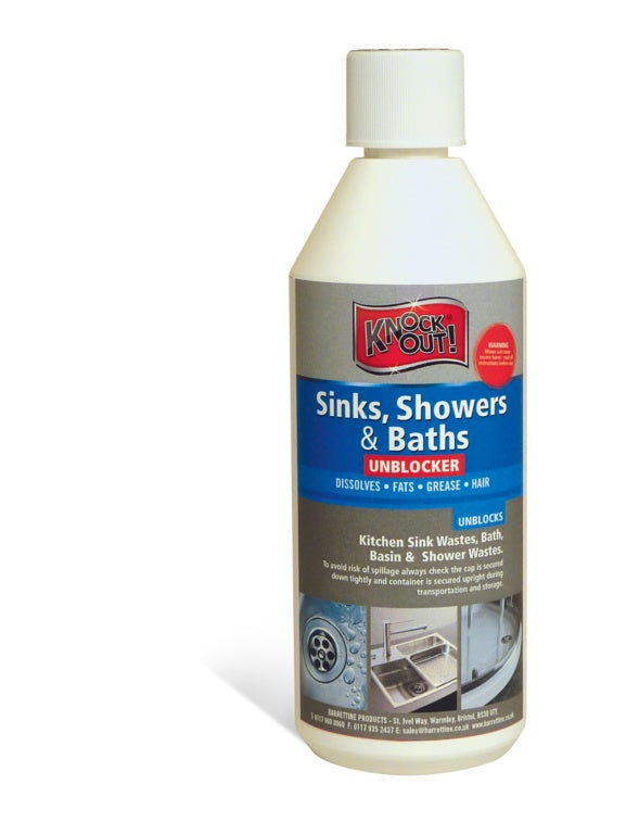 Knock Out! Sinks, Showers & Baths Unblocker - 500ml (LOCAL PICKUP / DELIVERY ONLY)