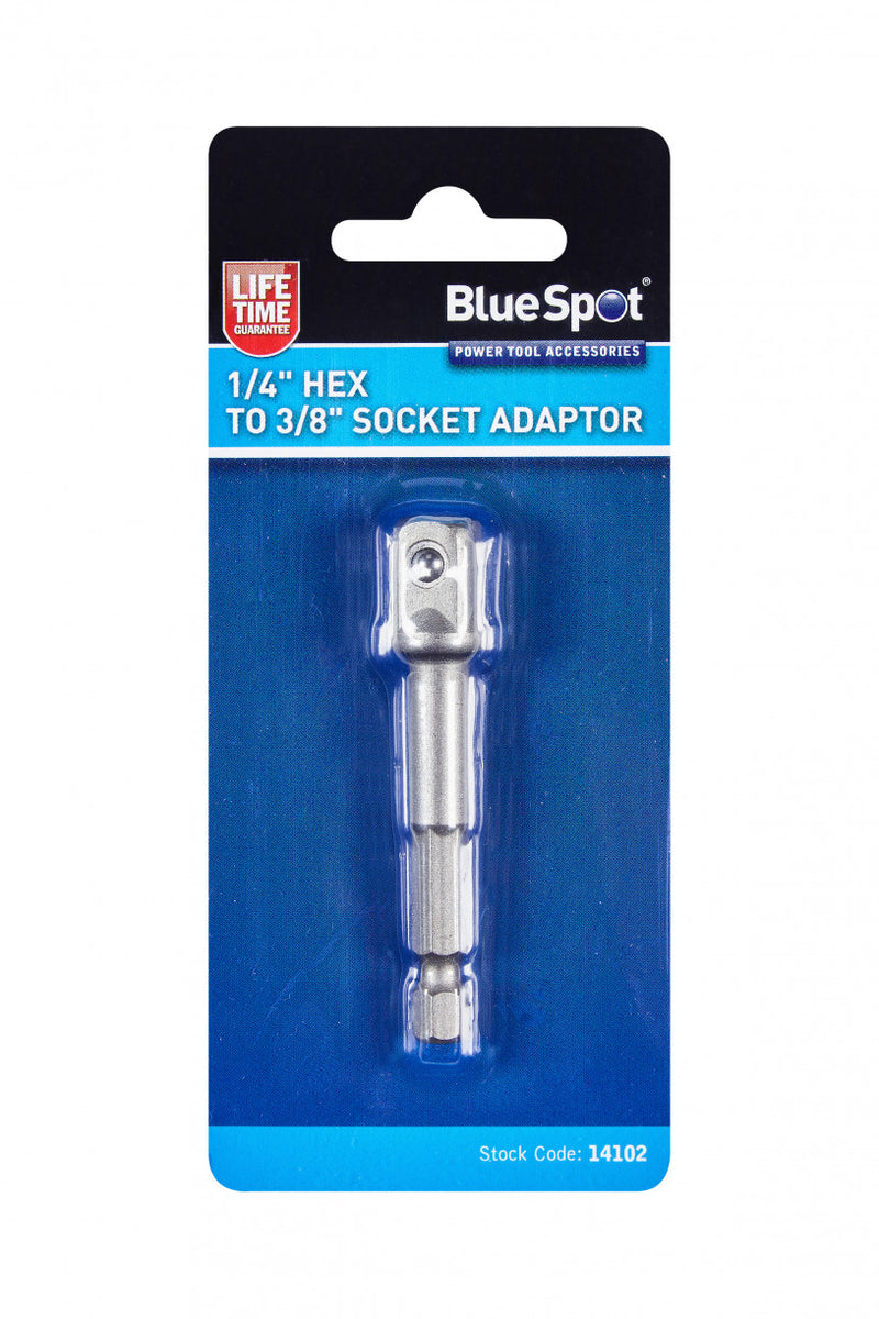 BlueSpot - 1/4" Hex to 3/8" Socket Adaptor