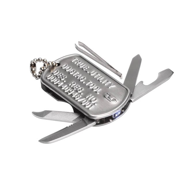 True Utility TU30 Dog Tag Stainless Steel Compact Multi-tool