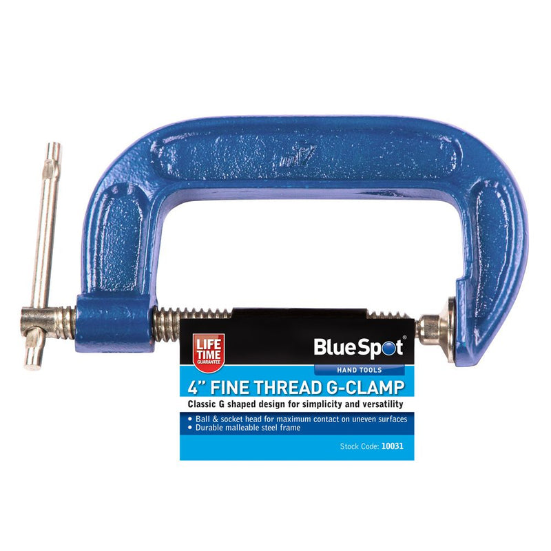 BlueSpot Fine Thread G-Clamp 100mm (4in) (10031)