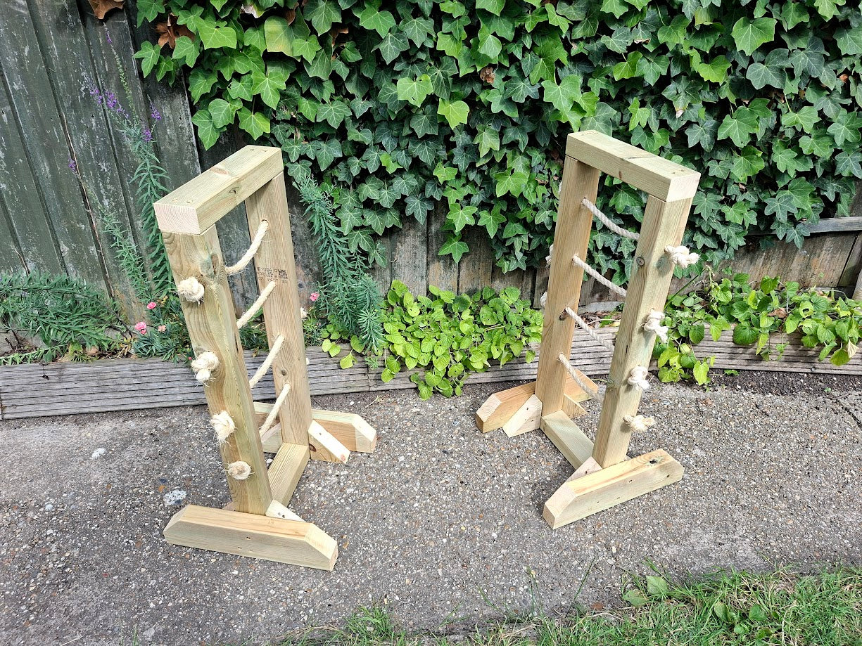 Handmade Wooden Channelling / Gutter Play Stands