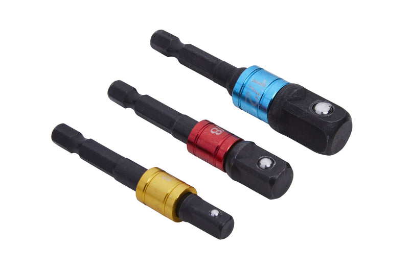 BlueSpot Colour Coded Impact Socket Adaptors 1/4", 3/8" & 1/2" (14113)