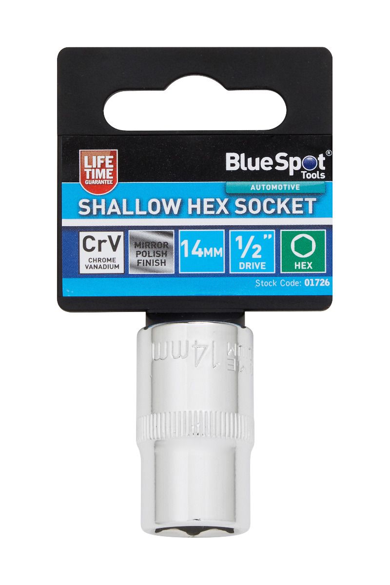Bluespot 14mm Shallow Hex Socket (01726)