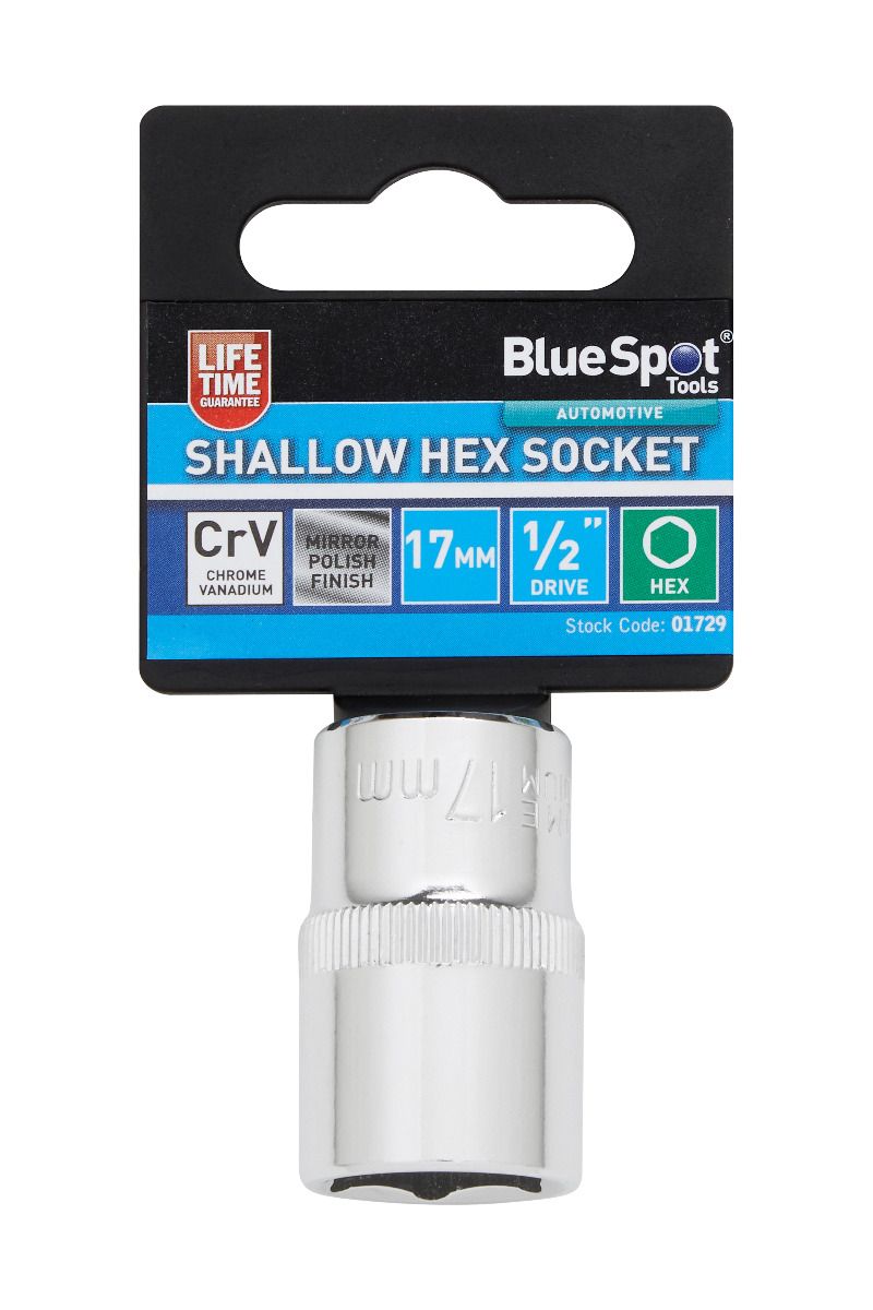 Bluespot 17mm Shallow Hex Socket (01729)