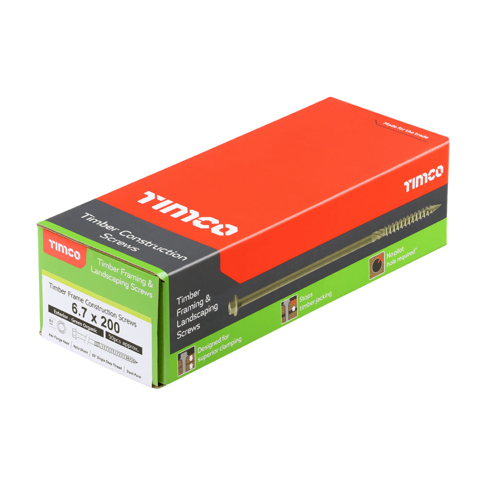 Timco Timber Hex Frame Screws 6.7 x 200mm (8in) (200IN)