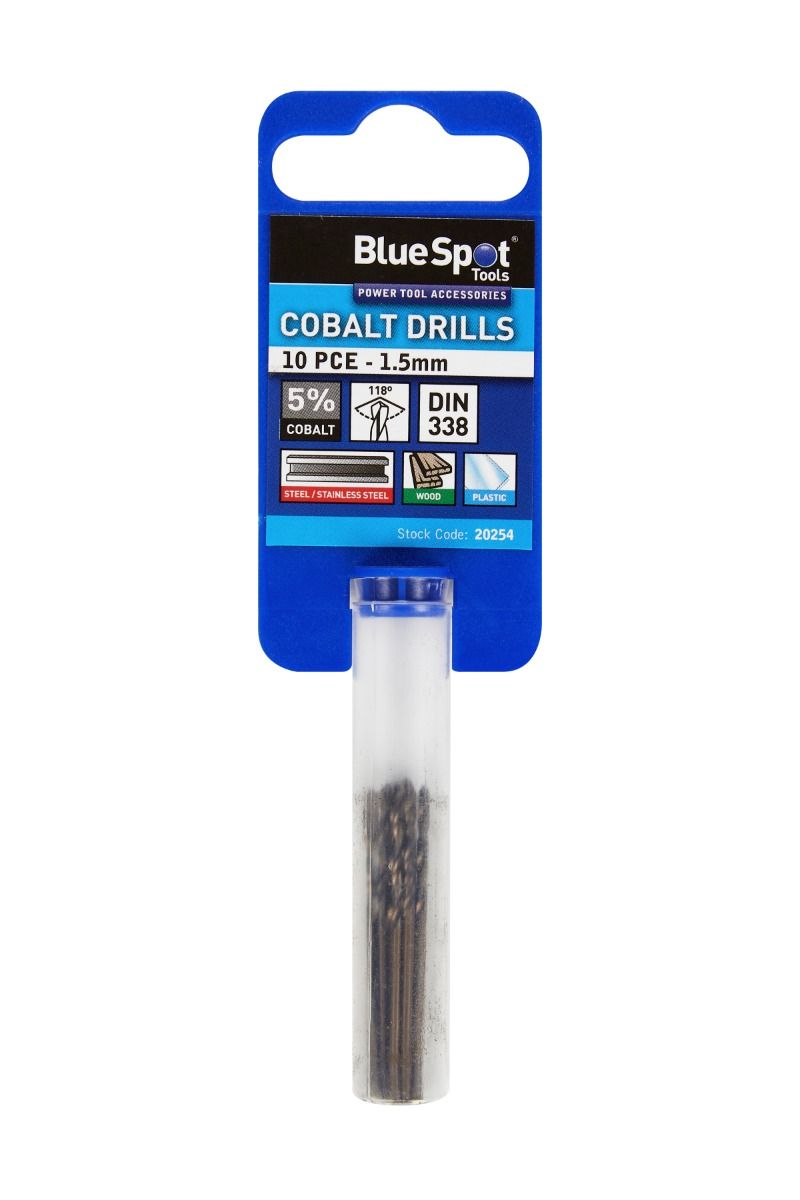 Bluespot 10 PCE Cobalt Drills 1.5mm (20254)