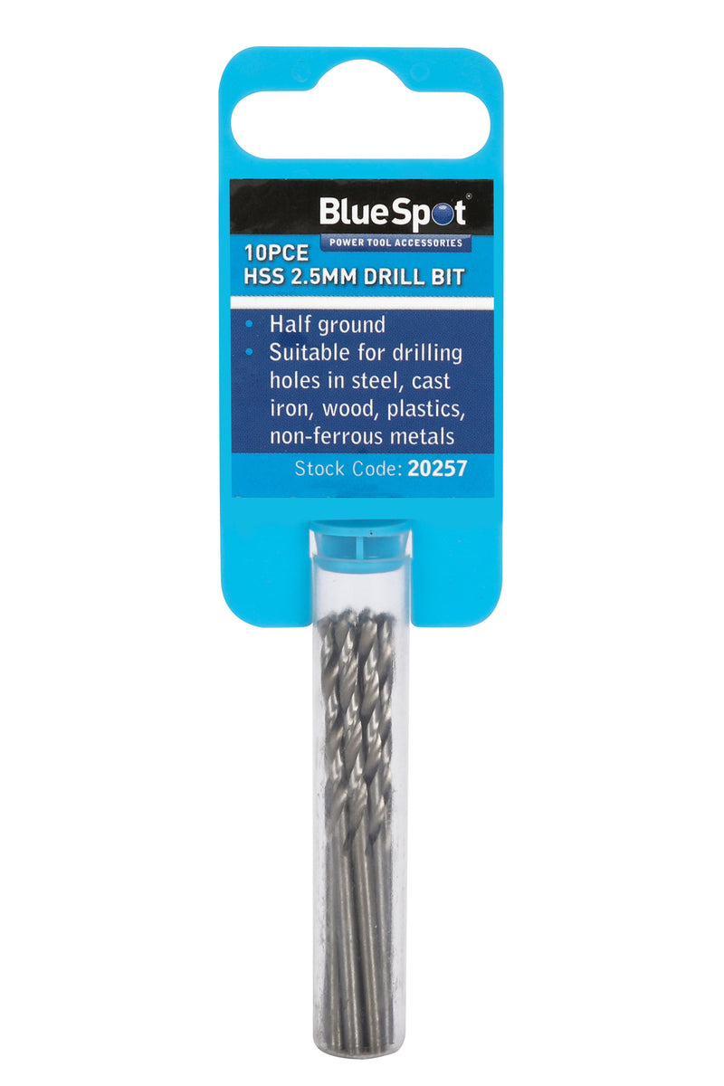 BlueSpot HSS 2.5mm Drills - Pack of 10 (20257)
