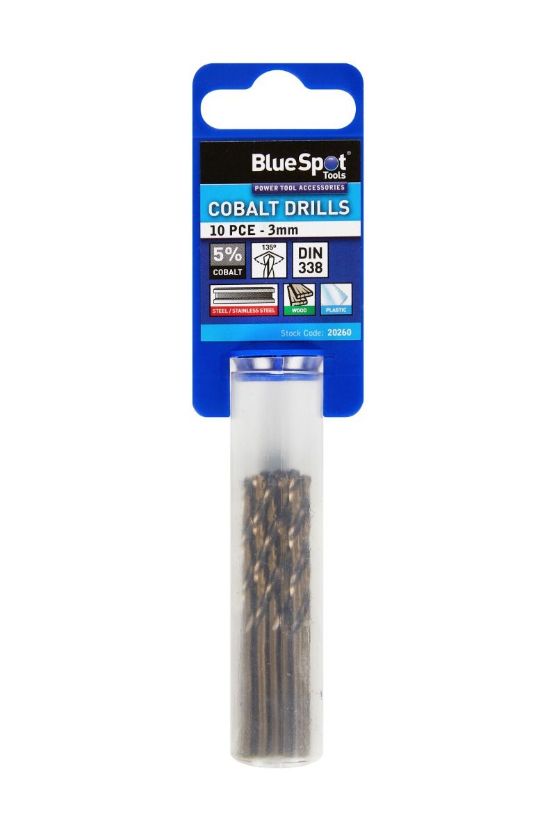 Bluespot 10 PCE Cobalt Drills 3mm (20260)