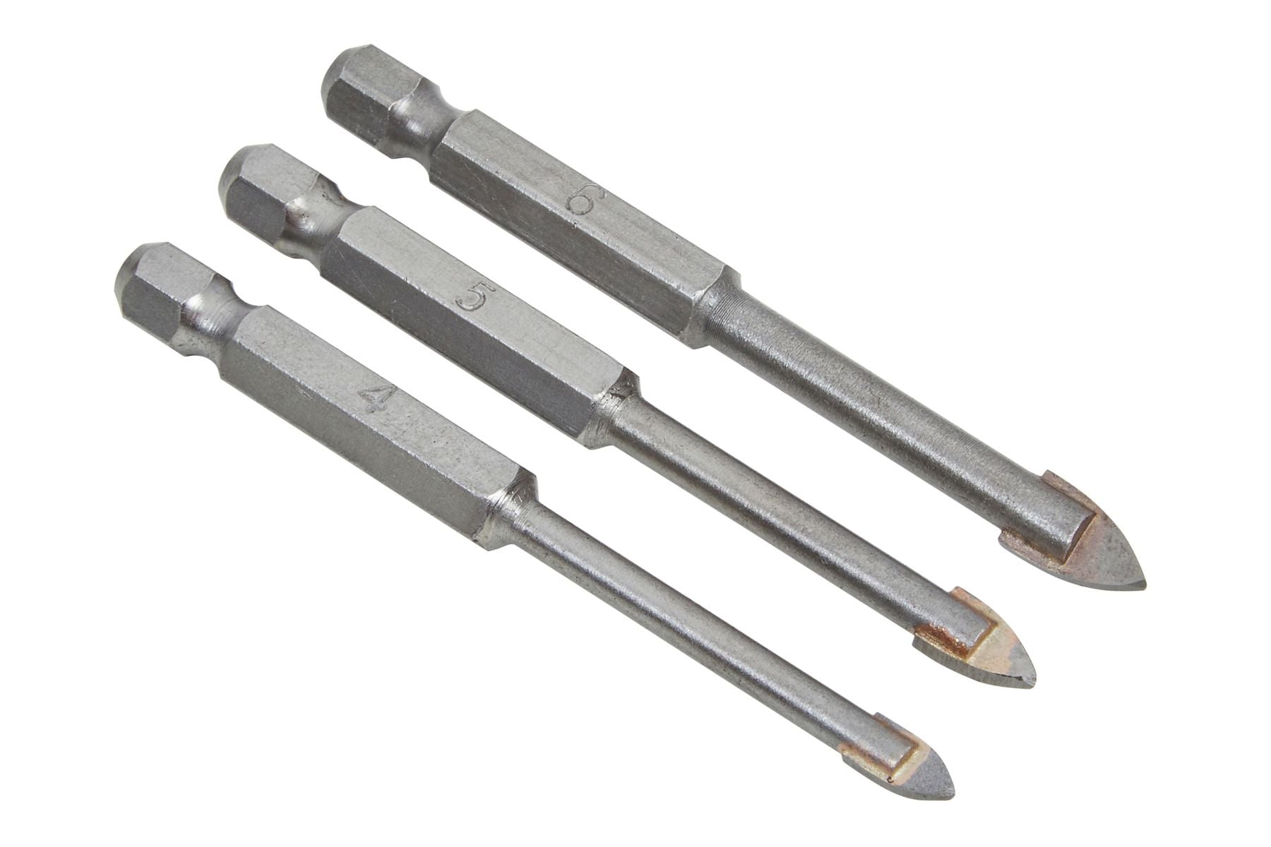Blue Spot Tools 3 PCE Tile & Glass Hex Drill Bit Set (4-6mm) (20345)