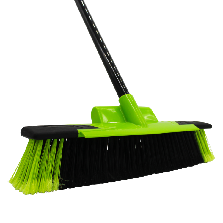 Buffalo 18in Stiff PVC Yard Broom with Scraper Blade & Metal Handle (2387)