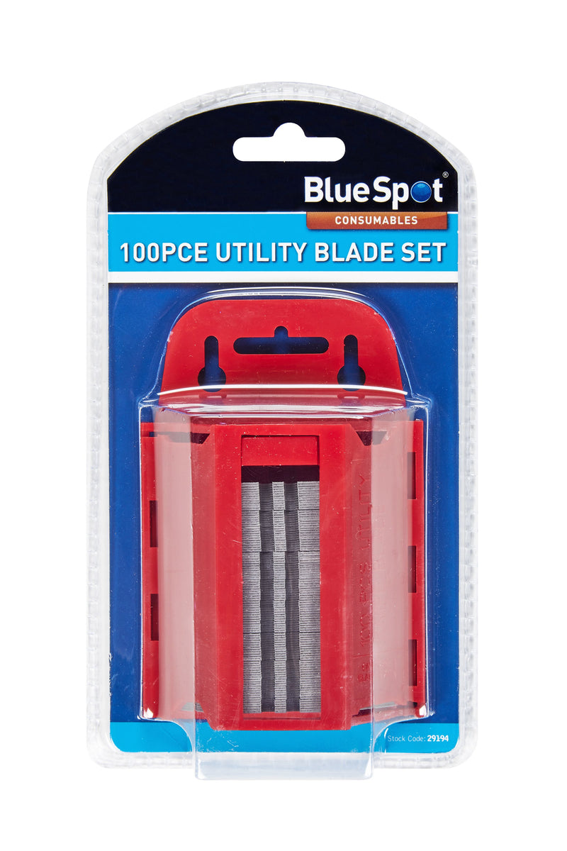 Bluespot Utility Blades In Dispenser 100 Blades (29194)