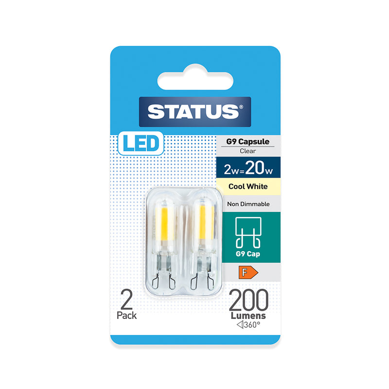 Status LED G9 Capsule 2w=20w Non-Dimmable Cool White - Pack of 2