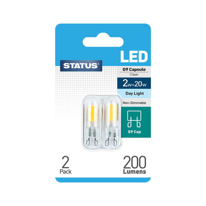 Status LED G9 Capsule 2w=20w Non-Dimmable Daylight - Pack of 2